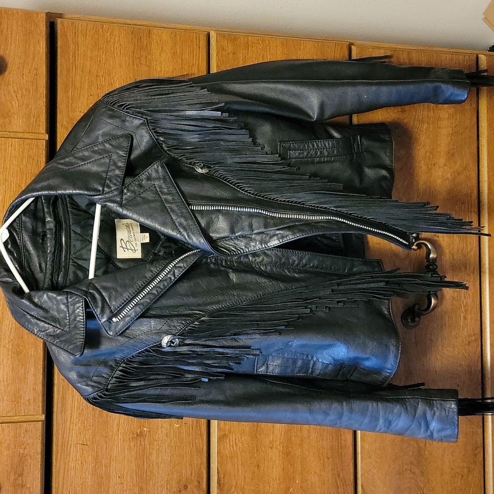 Berman's Leather Fringe Jacket Size 12